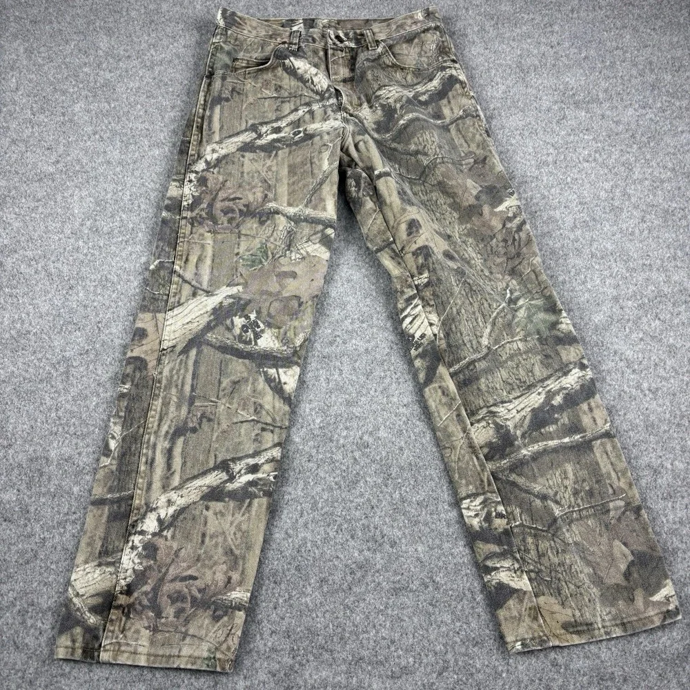 Wrangler Pro Gear Jeans Mens 32x32 (Fits 28x30) Camo Hunting Pants Break Up Hunt
